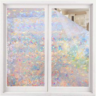 Folia okienna samoprzylepna 3D efekt tęczy 45x100 cm (8150)