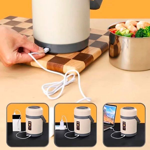 Dwupoziomowy lunchbox z podgrzewaniem USB, 2 l (91590001)
