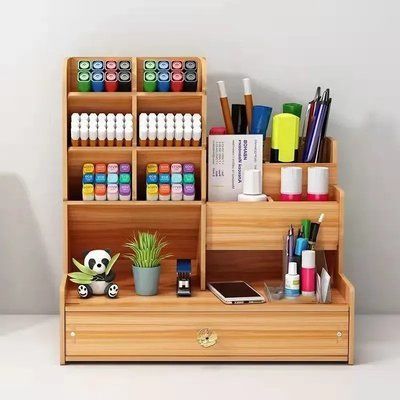 Drewniany organizer na biurko (87550001)