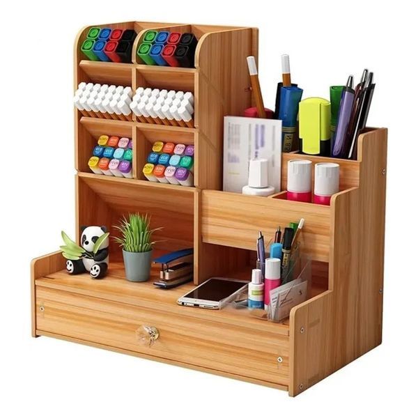 Drewniany organizer na biurko (87550001)