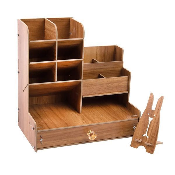 Drewniany organizer na biurko (87550001)