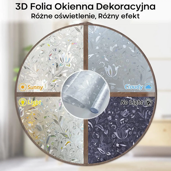 Folia okienna samoprzylepna 2m, witrażowe kwiaty (60540001)