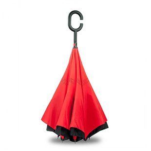 Inteligentny parasol odwracalny, czerwony (4687)