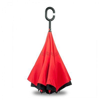 Inteligentny parasol odwracalny, czerwony (4687)