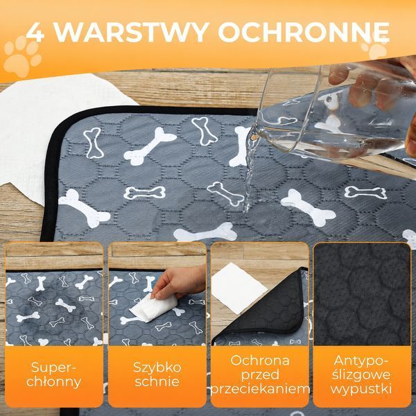 Wielorazowa mata higieniczna dla zwierząt 60x45 cm (94410001)